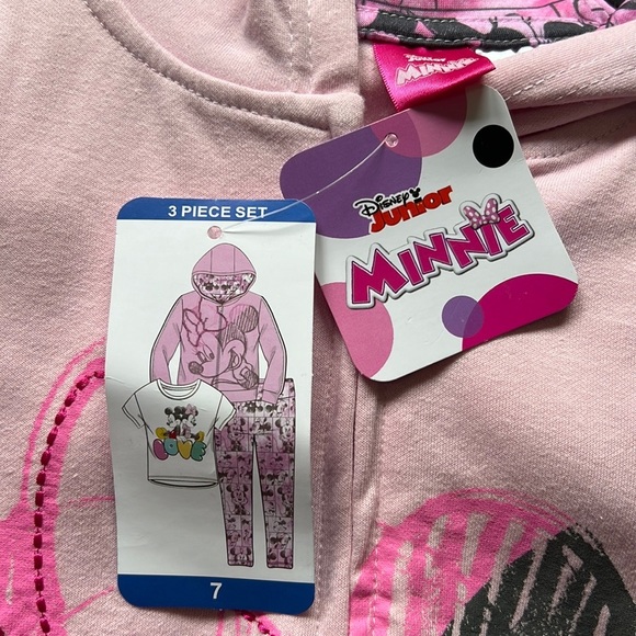 Disney Minnie Kids 3-Piece Set, T-Shirt, Zip-up Hoodie & Leggings - Picture 7 of 7